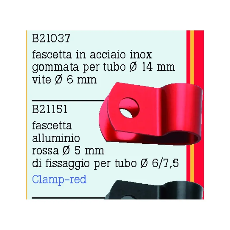 Abrazadera de moto aluminio rojo torn 6 FrenTubo B21151