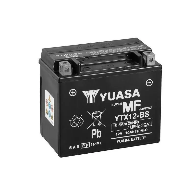 Batería Moto YTX12-BS Yuasa sin mantenimiento