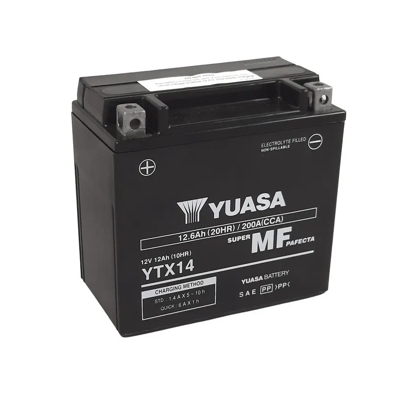 Batería Moto YTX14 FA Yuasa sin mantenimiento Activada