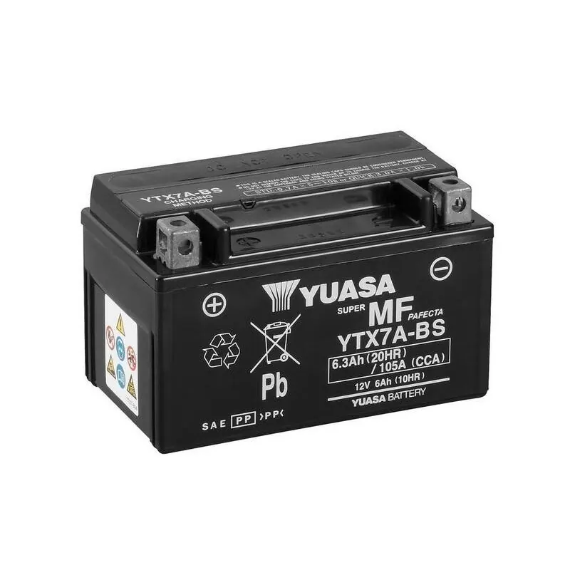 Batería Moto YTX7A-BS Yuasa sin mantenimiento