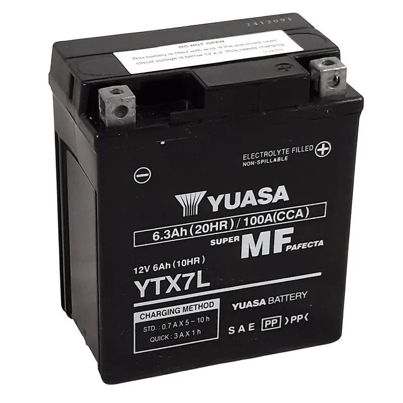 Batería Moto YTX7L FA Yuasa sin mantenimiento Activada