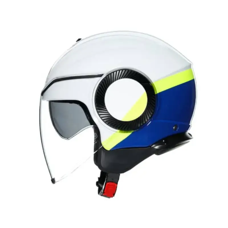 Casco AGV ORBYT BLOCK WHITE/BLUE/YELLOW FLUO