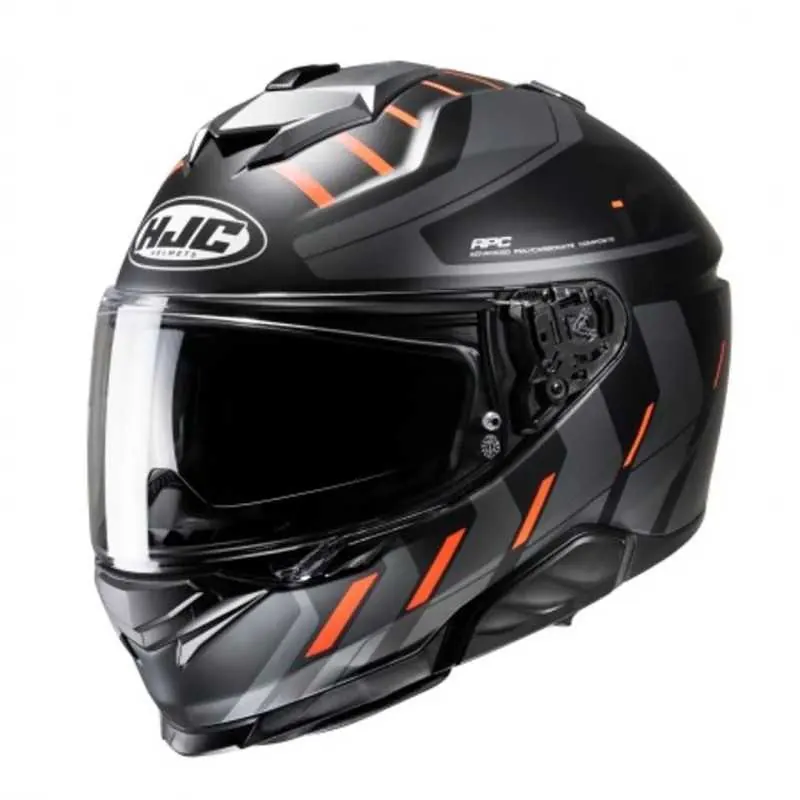 Casco HJC I71 Simo Negro/Gris/Naranja