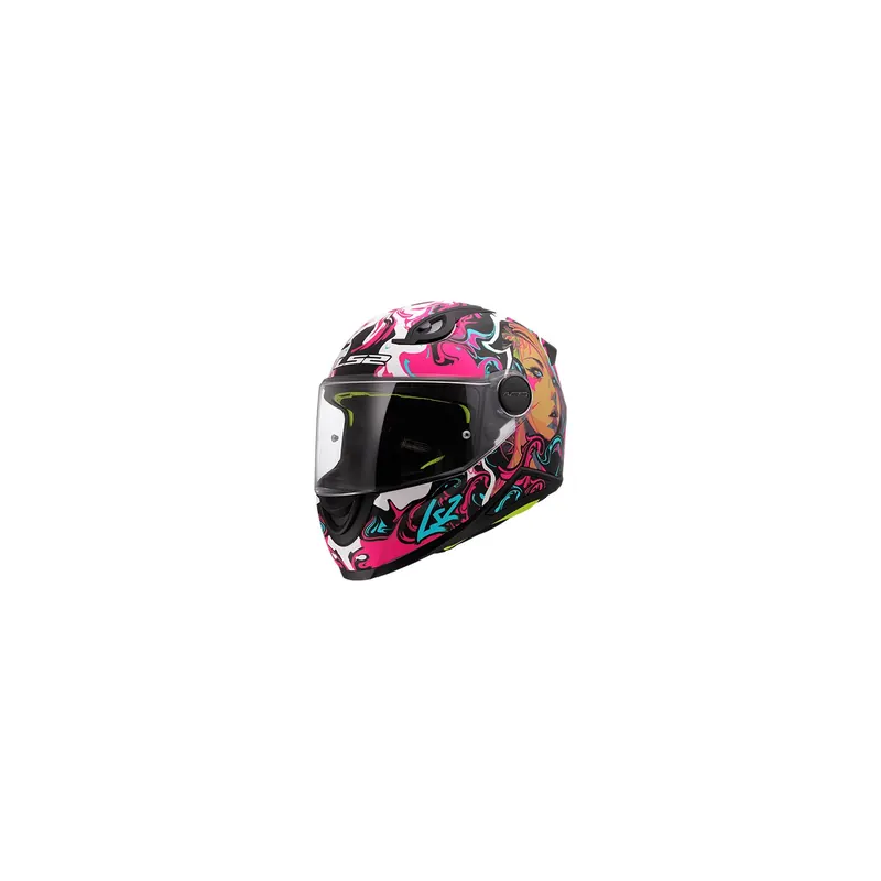 Casco Infantil Integral LS2 FF812 Junior Cyberg Rosa, Violeta