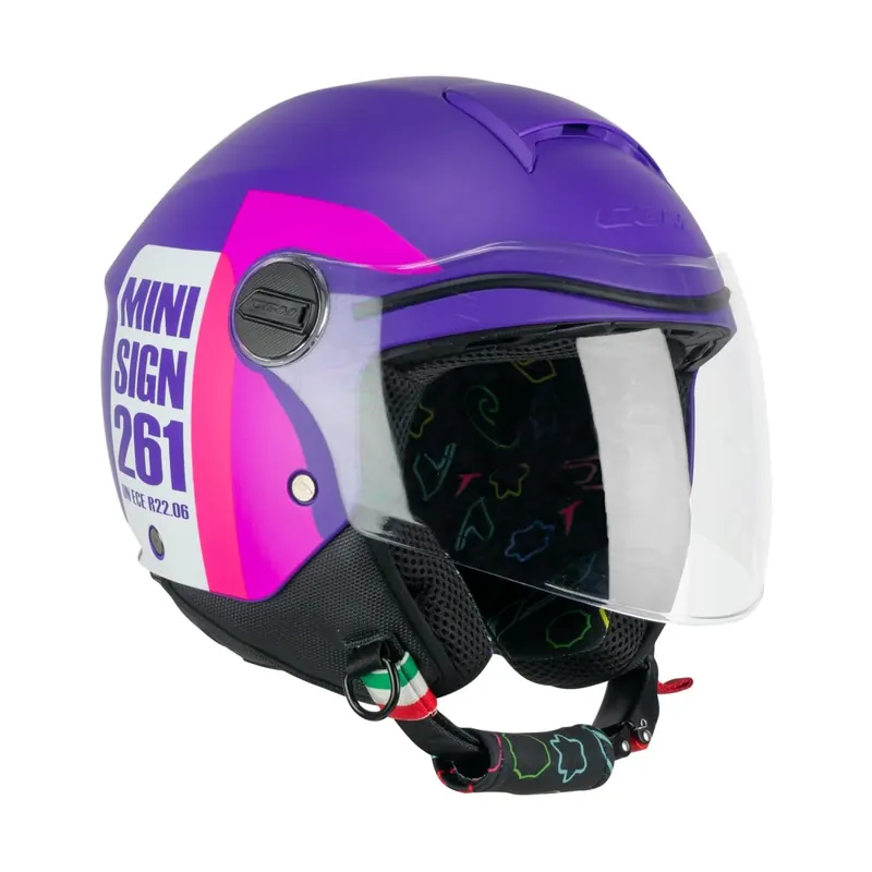 Casco Infantil Jet CGM 261 Mini Sign Blanco, Violeta