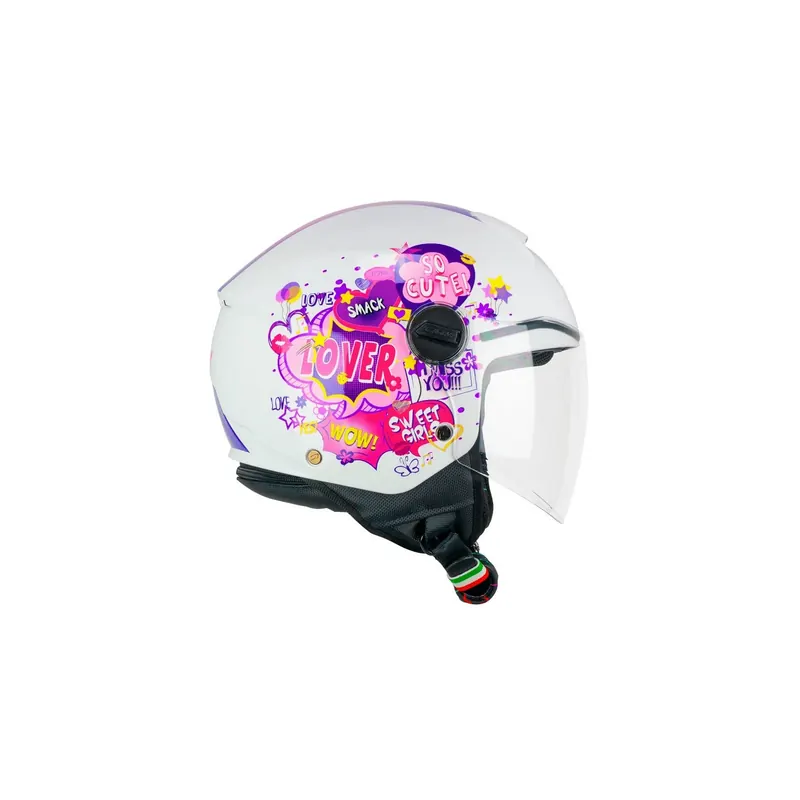 Casco Infantil Jet CGM Comics Blanco, Rosa