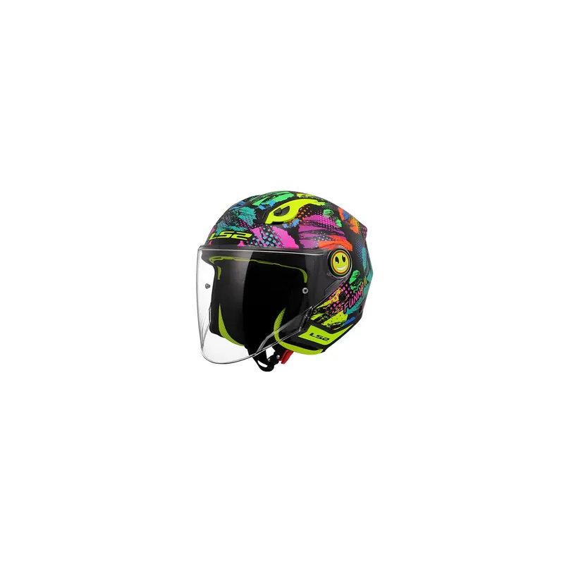 Casco Infantil Jet LS2 OF622 Funny II Joy Negro, Amarillo, Azul