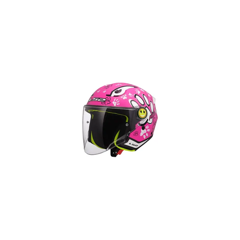 Casco Infantil Jet LS2 OF622 Funny II Paws Rosa