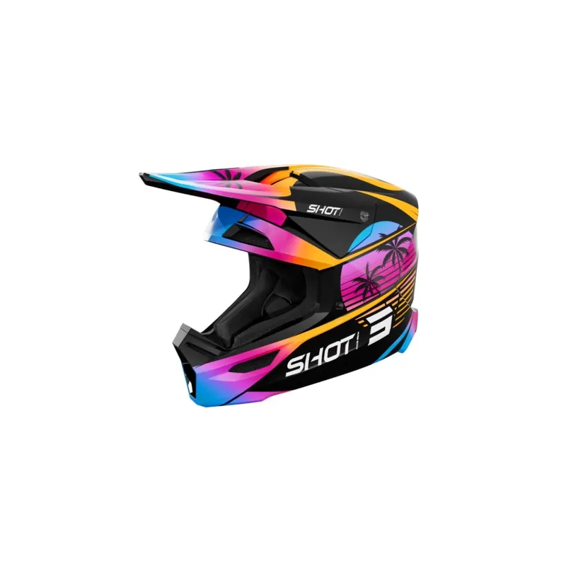 Casco Infantil Motocross Shot Furious Miami Naranja