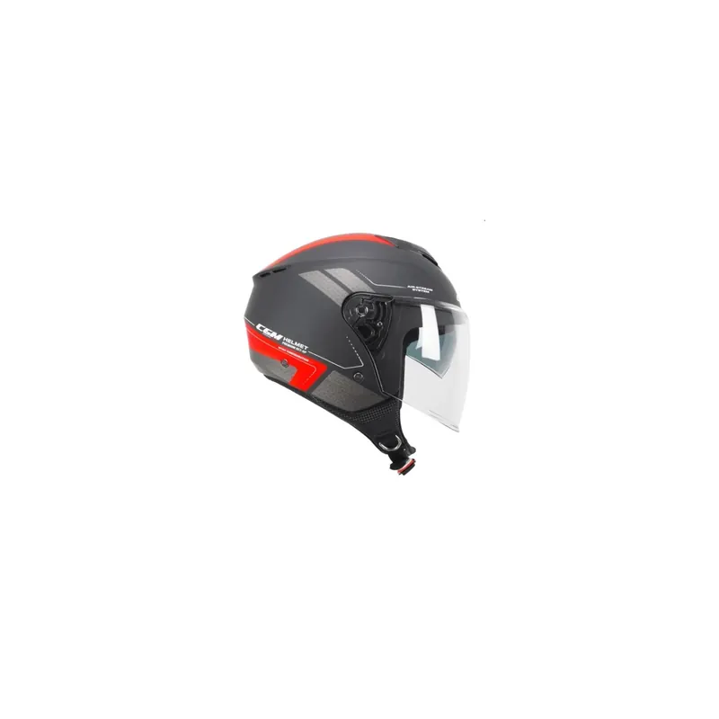 Casco Jet CGM 126G IPE Negro Mate, Rojo