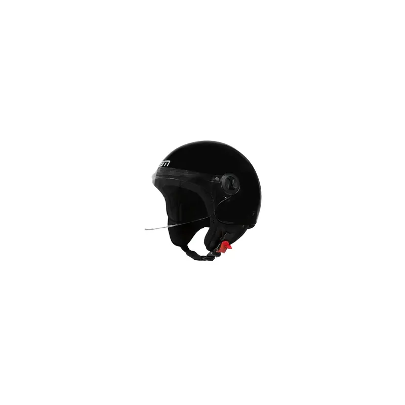 Casco Jet Lem Roger Negro Brillo