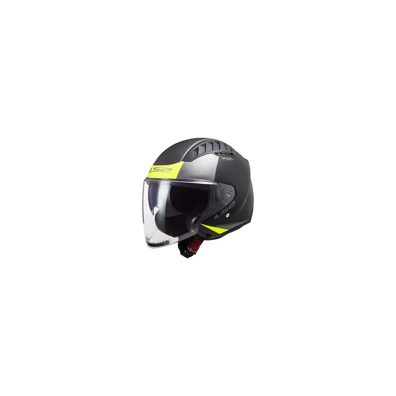 Casco Jet LS2 OF600 Copter Urbane Negro Mate, Amarillo