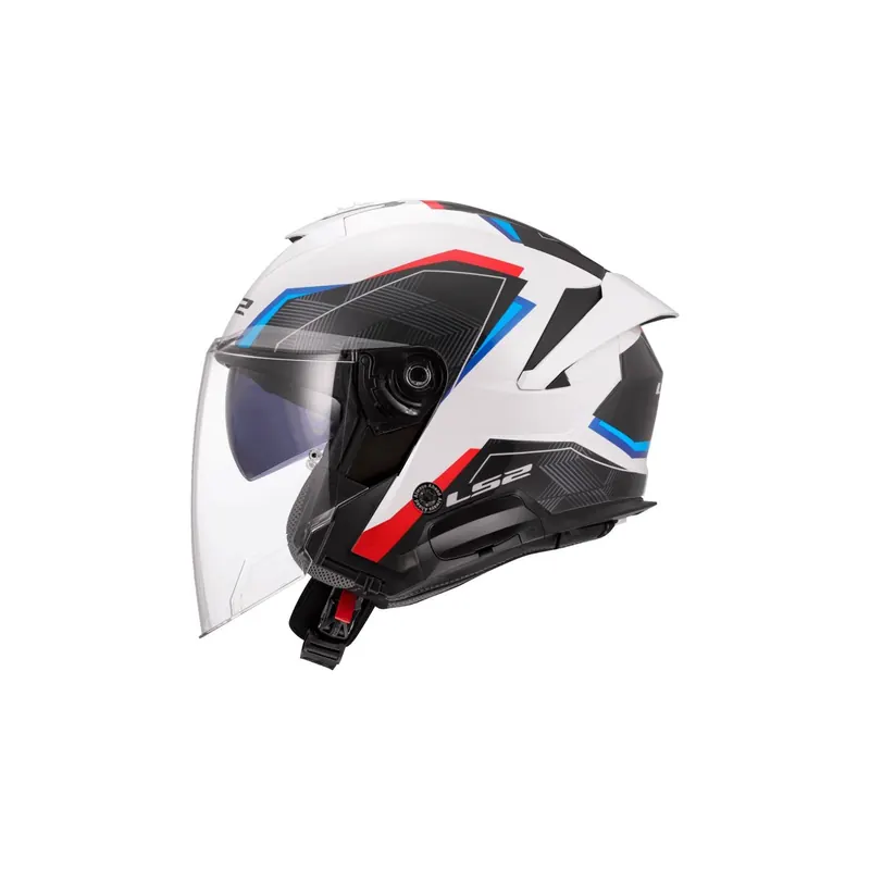 Casco Jet LS2 OF618 Verso II Air Blanco, Azul, Rojo