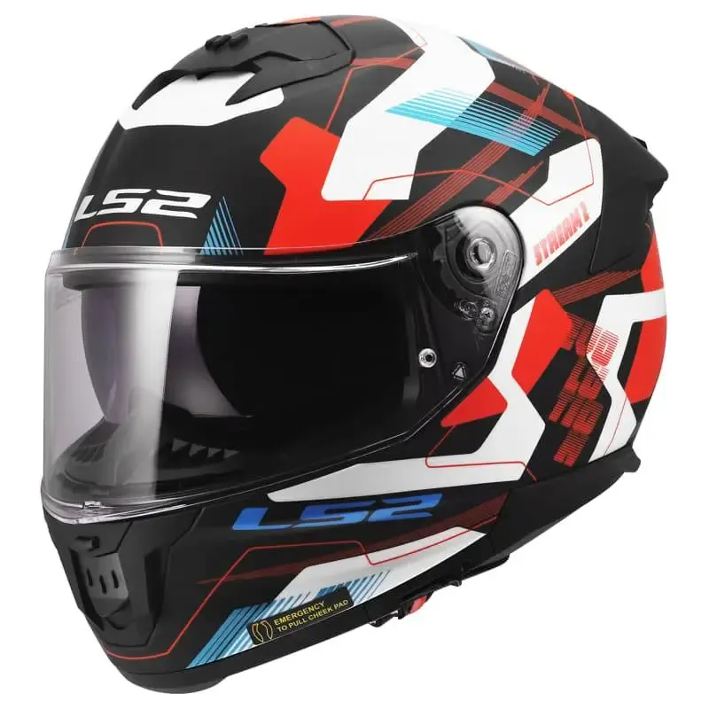 Casco LS2 FF808 Stream II Mika Matt White Blue Red