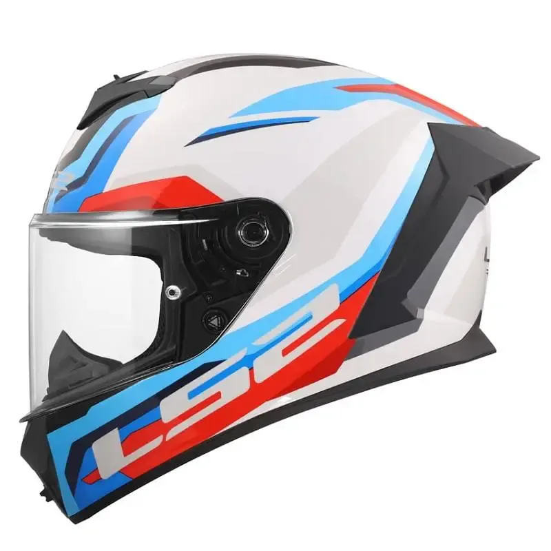 Casco LS2 FF820 Rapid III Hyper White Blue Red