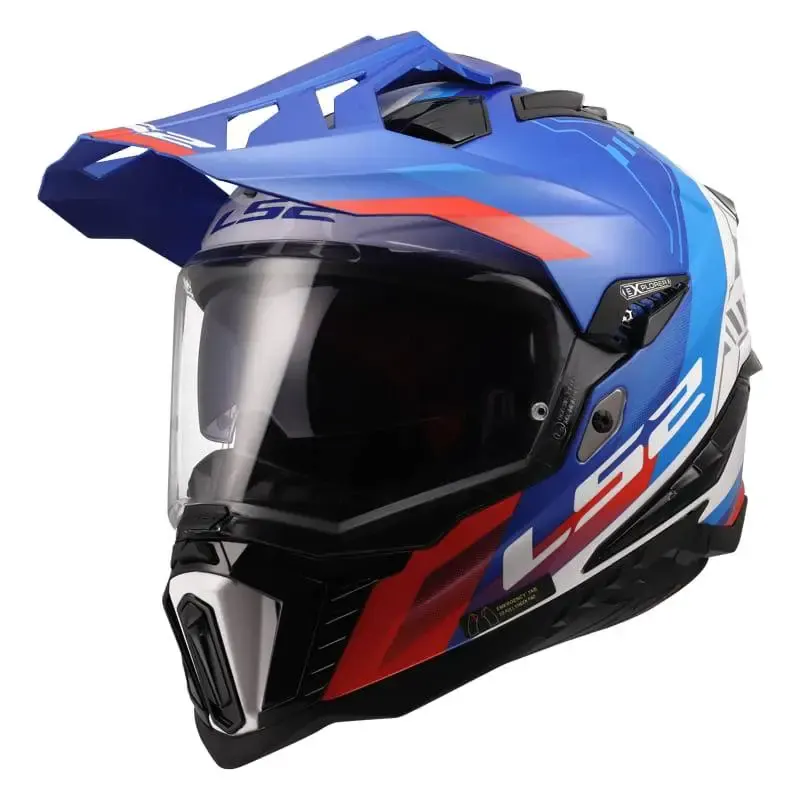 Casco LS2 MX701 Explorer Hexa White Blue Red