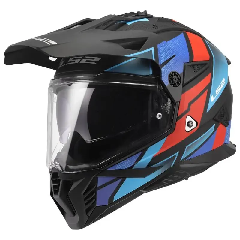Casco LS2 MX702 Pioneer II Block Matt Black Red Blue