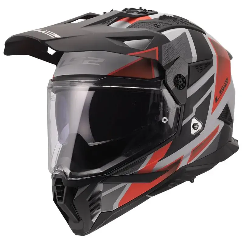 Casco LS2 MX702 Pioneer II Block Matt Grey Red