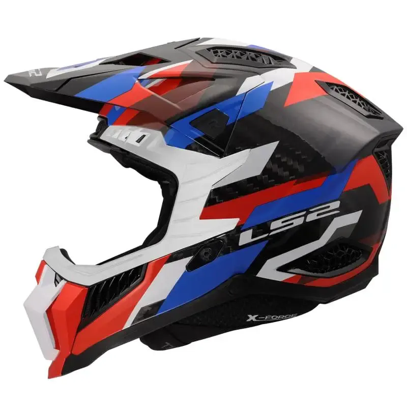 Casco LS2 MX703 X-Force Phantom White Blue Red