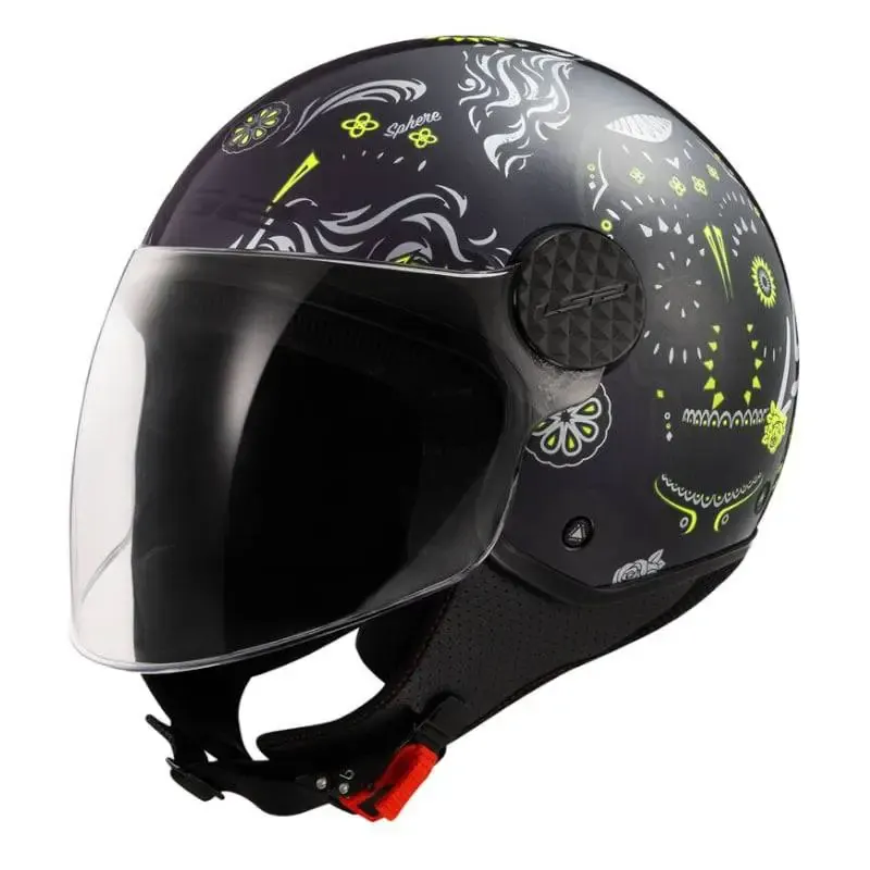 Casco LS2 OF558 Sphere Lux II Maxca Black H-V Yellow