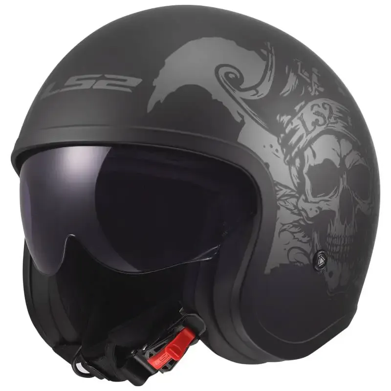 Casco LS2 OF599 Spitfire II Willy Matt Black Grey
