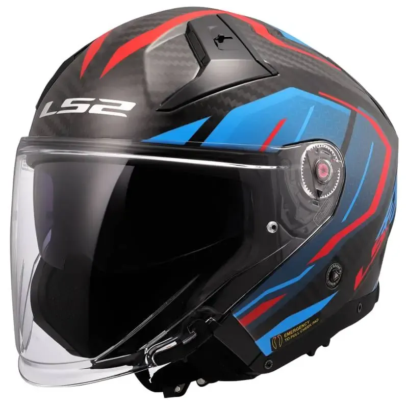 Casco LS2 OF603 Infinity II Carbon Urus Blue Red