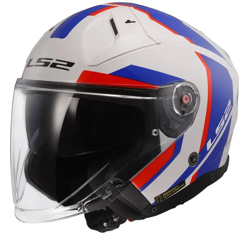 Casco LS2 OF603 Infinity II Focus White Blue Red