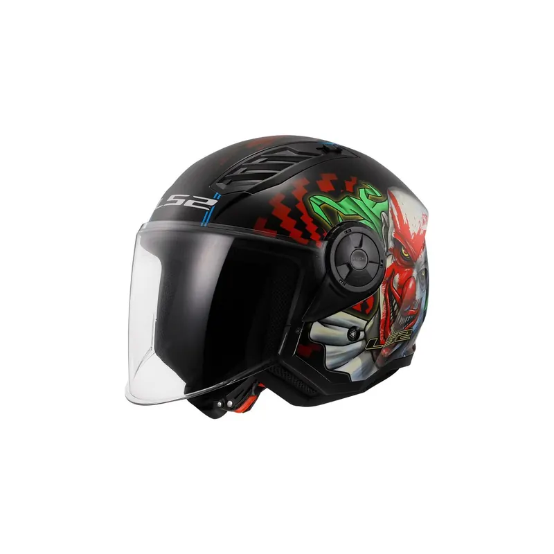 Casco LS2 OF616 Happy Dreams Negro, Amarillo, Rojo