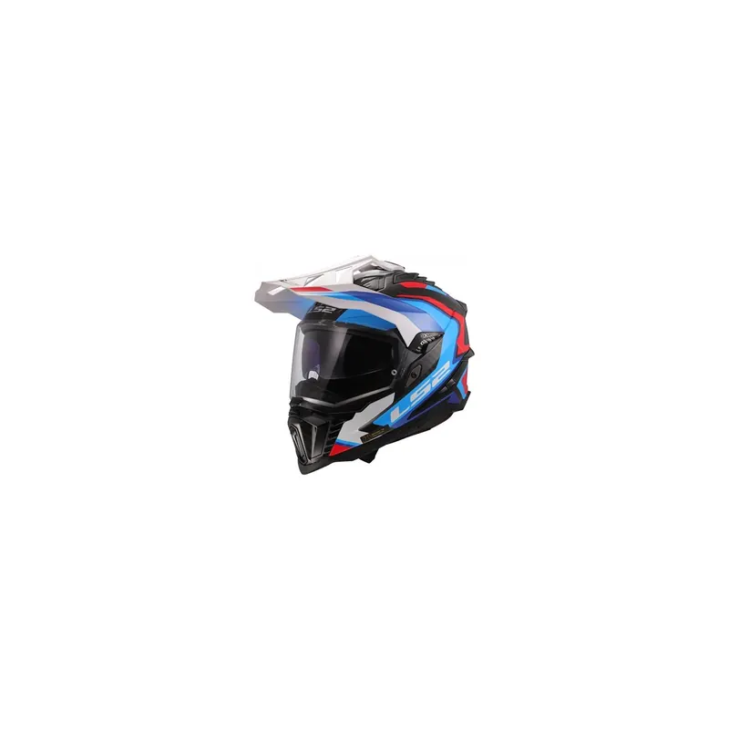Casco Maxitrail LS2 MX 701 Explorer Frontier II Blanco, Azul, Rojo