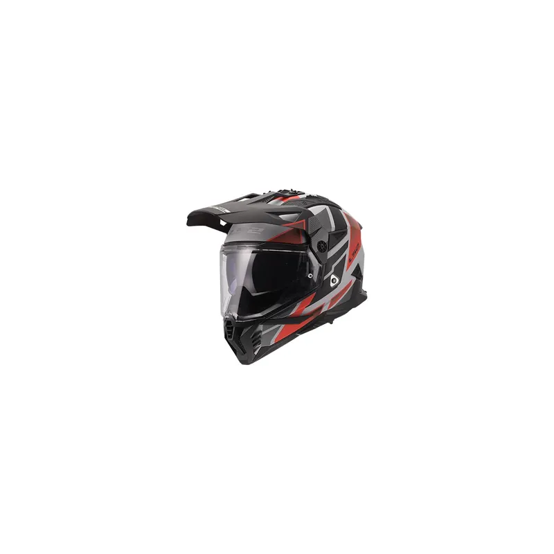 Casco Maxitrail LS2 MX702 Pioneer II Block Gris, Rojo