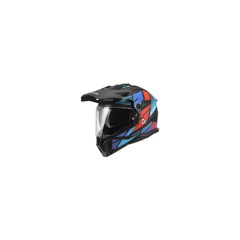 Casco Maxitrail LS2 MX702 Pioneer II Block Negro, Rojo, Azul