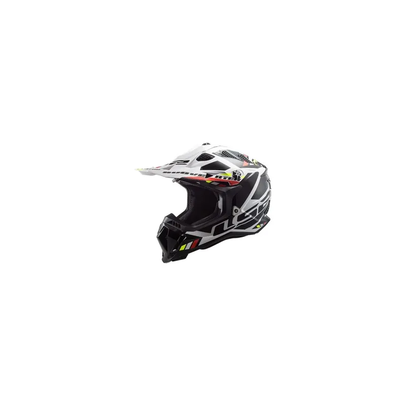 Casco Motocross LS2 MX700 Subverter Stomp Blanco, Negro