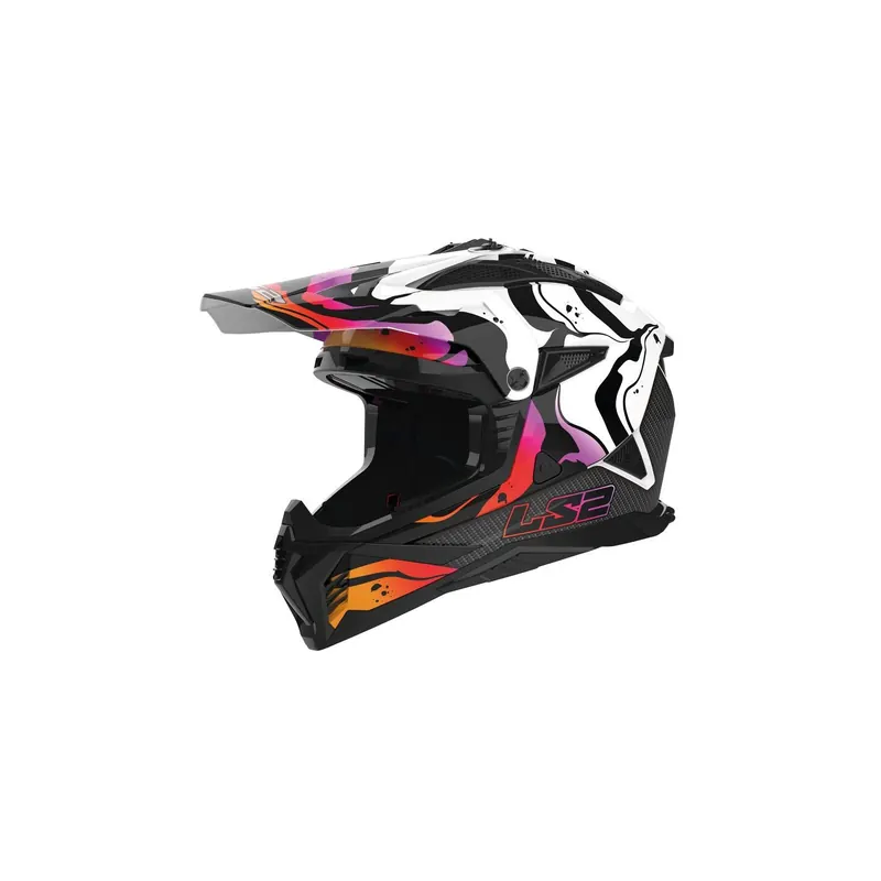 Casco Motocross LS2 MX708 Fast II Wash Blanco, Negro, Rosa