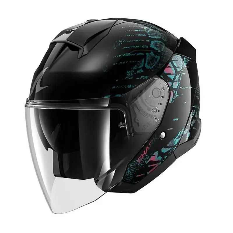 Casco Shark Skwal Jet Reptaia Black Violet Glitter