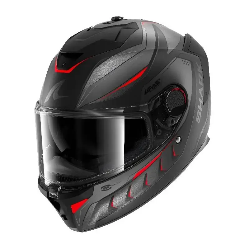 Casco Shark Spartan GT Pro Carbon Mekarium Anthracite Red