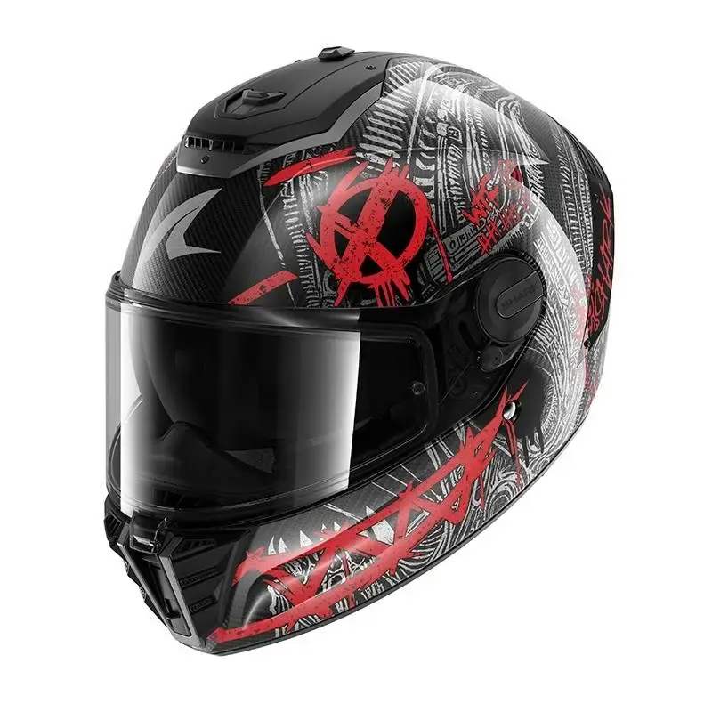 Casco Shark Spartan RS Carbon Shiever Anthracite Red
