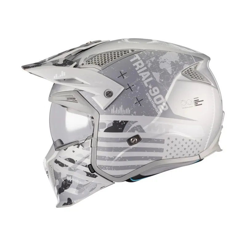 Casco Streetfighter SV Belic Blanco/ Gris Mate MT Helmets