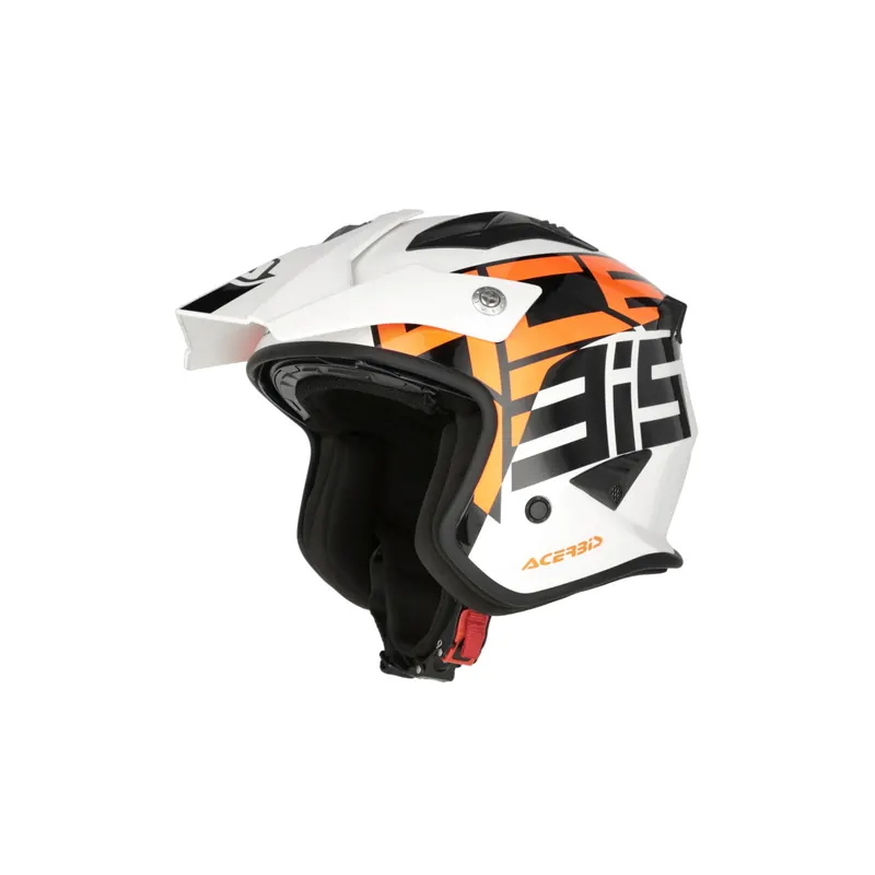 Casco Trial Acerbis Aria Graphic Blanco, Naranja