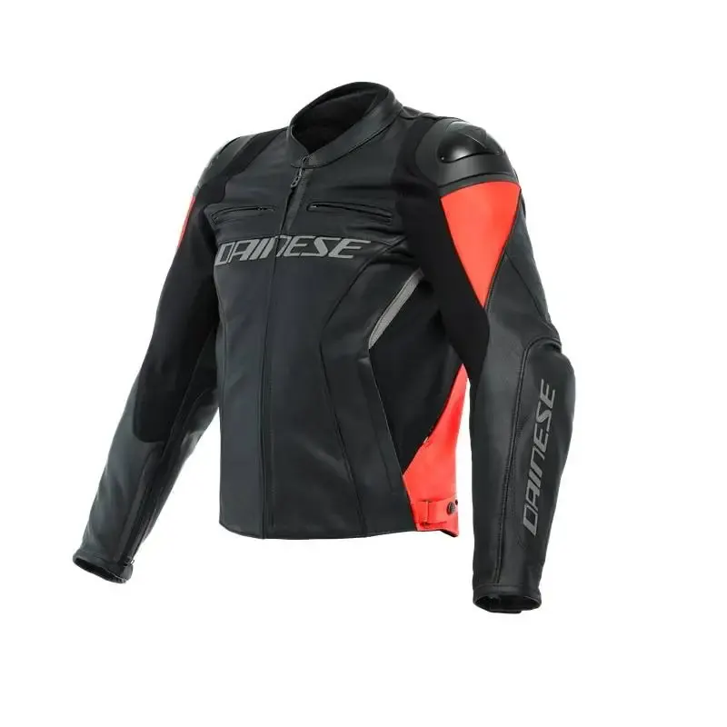 Chaqueta Dainese RACING 4 LEATHER BLACK/FLUO-RED