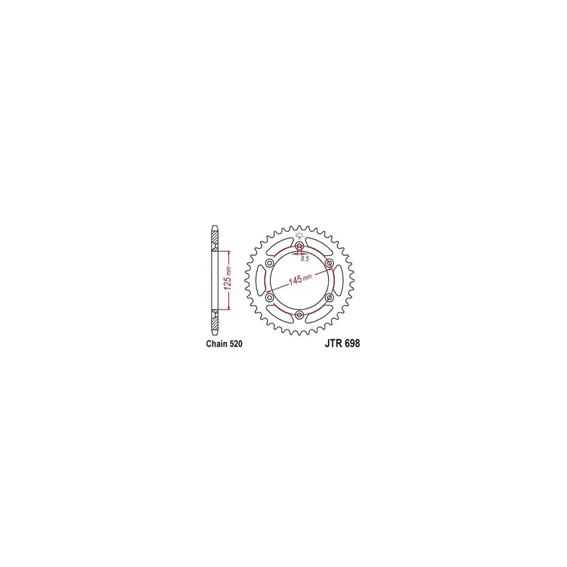 Corona moto de acero JT Sprockets JTR698.41