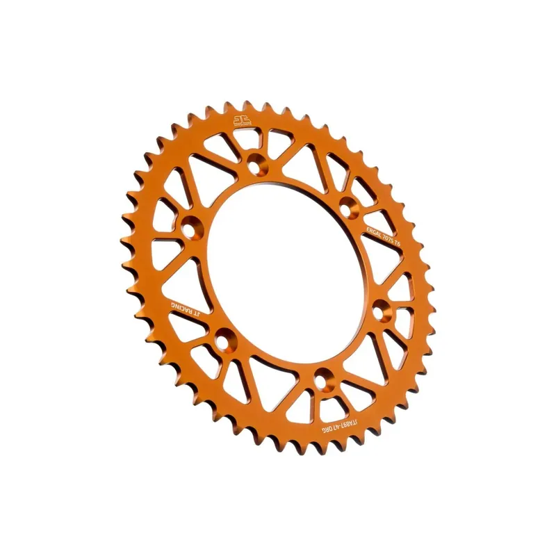 Corona moto JT Sprockets 47 dientes aluminio naranja JTA897.47ORG
