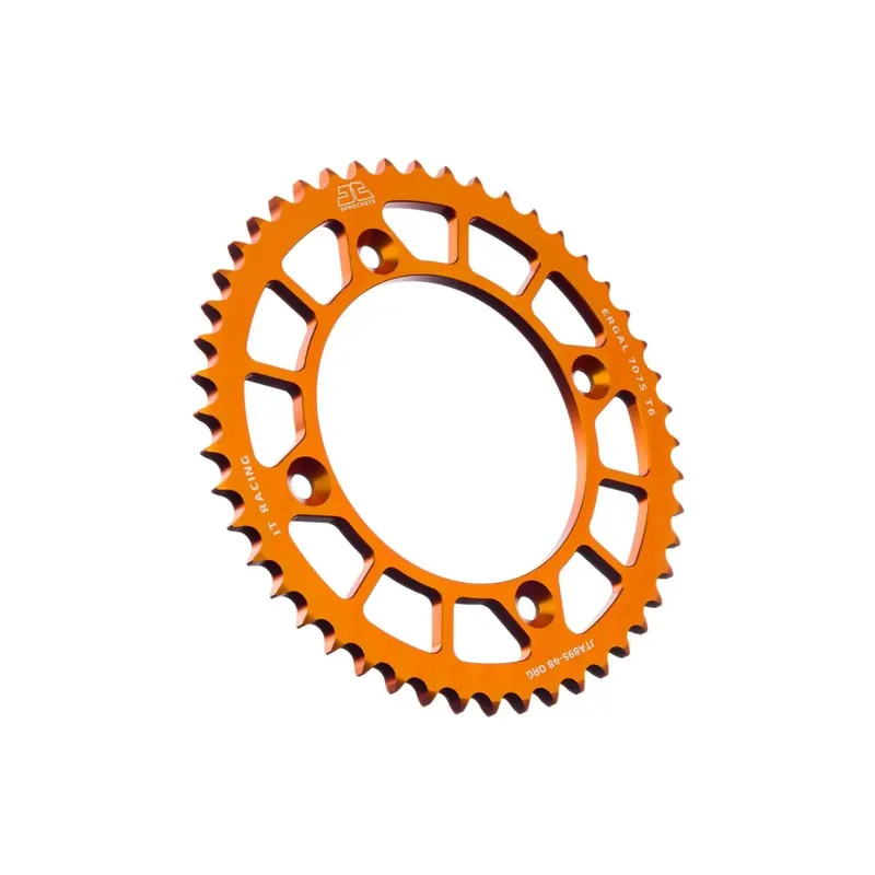 Corona moto JT Sprockets 48 dientes aluminio naranja JTA895.48ORG