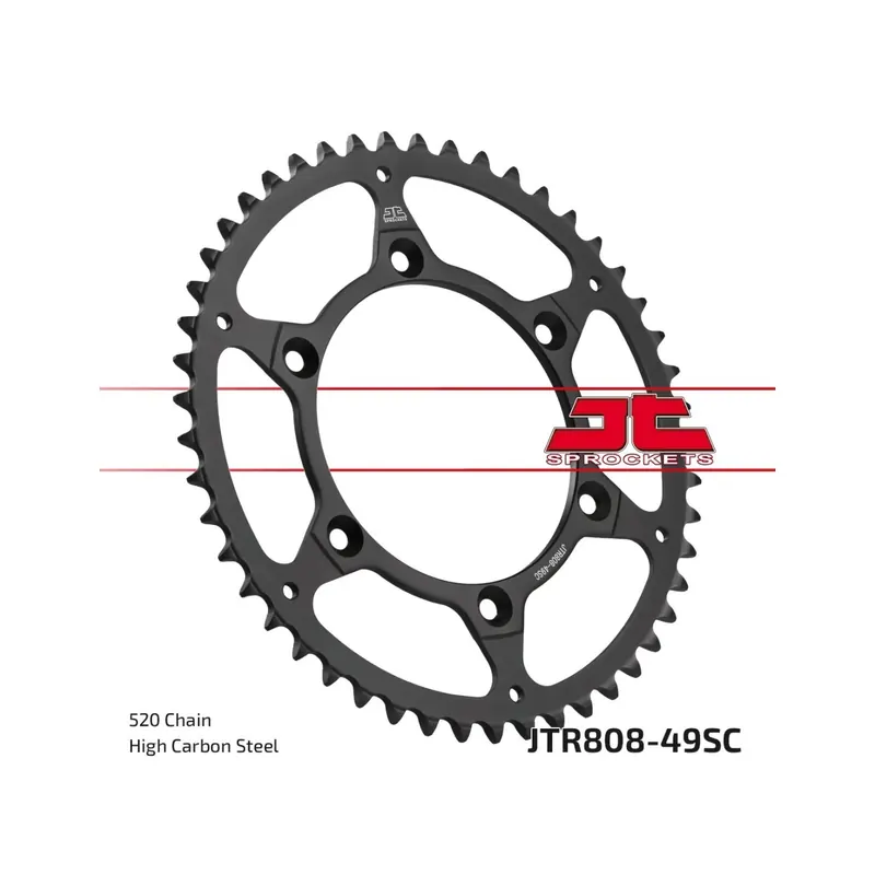 Corona moto JT Sprockets autolimpiable con 49 dientes JTR808.49SC