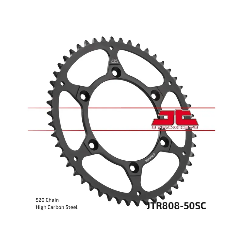 Corona moto JT Sprockets autolimpiable con 50 dientes JTR808.50SC