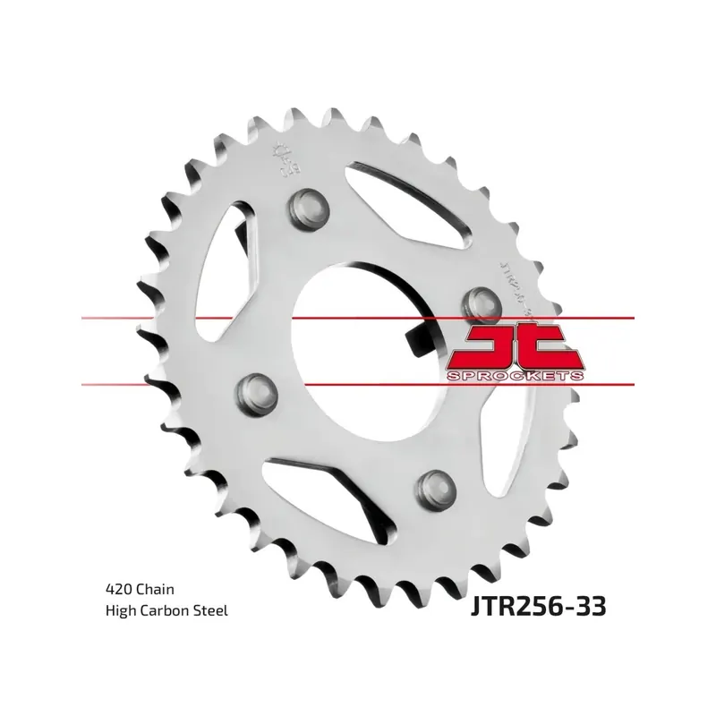 Corona moto JT Sprockets de acero de 33 dientes JTR256.33