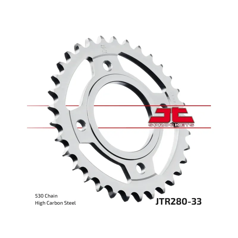 Corona moto JT Sprockets de acero de 33 dientes JTR280.33