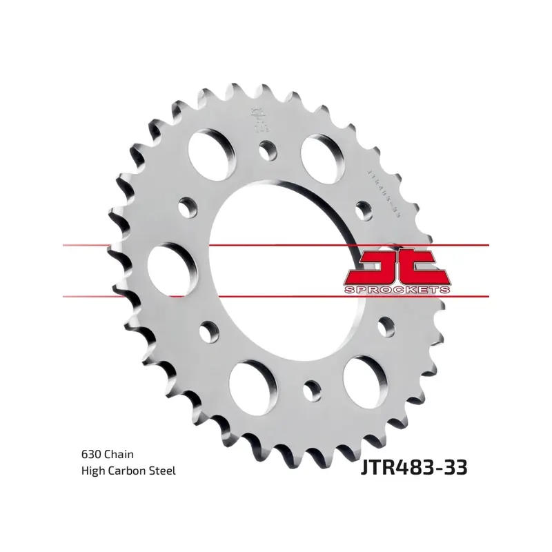 Corona moto JT Sprockets de acero de 33 dientes JTR483.33