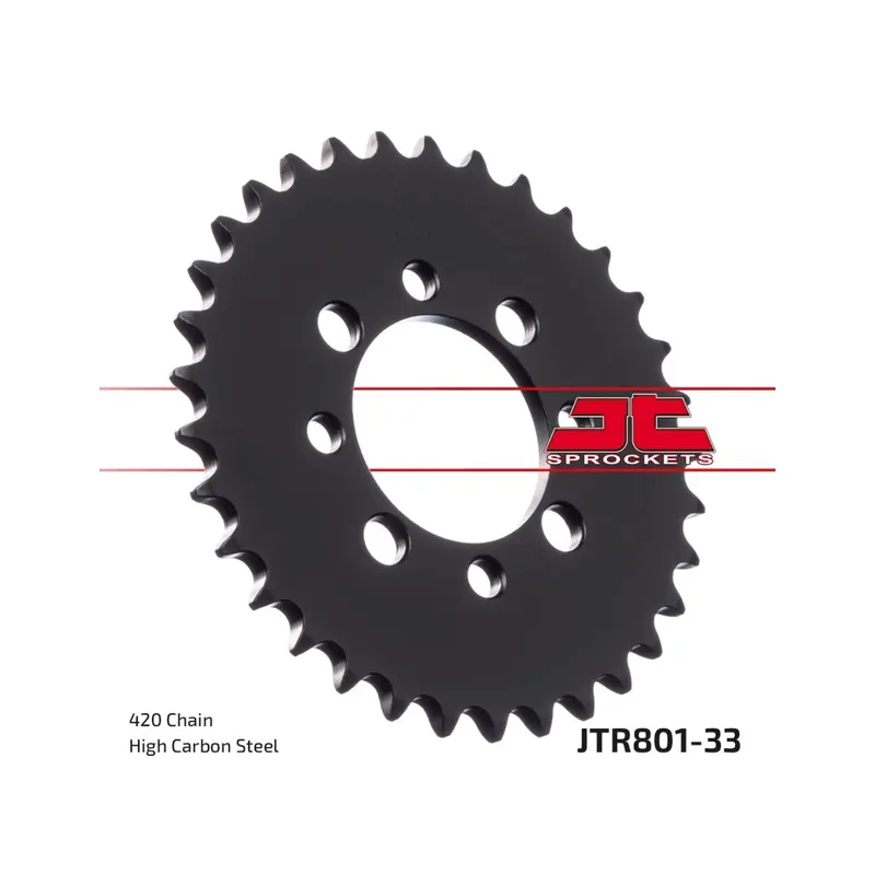 Corona moto JT Sprockets de acero de 33 dientes JTR801.33