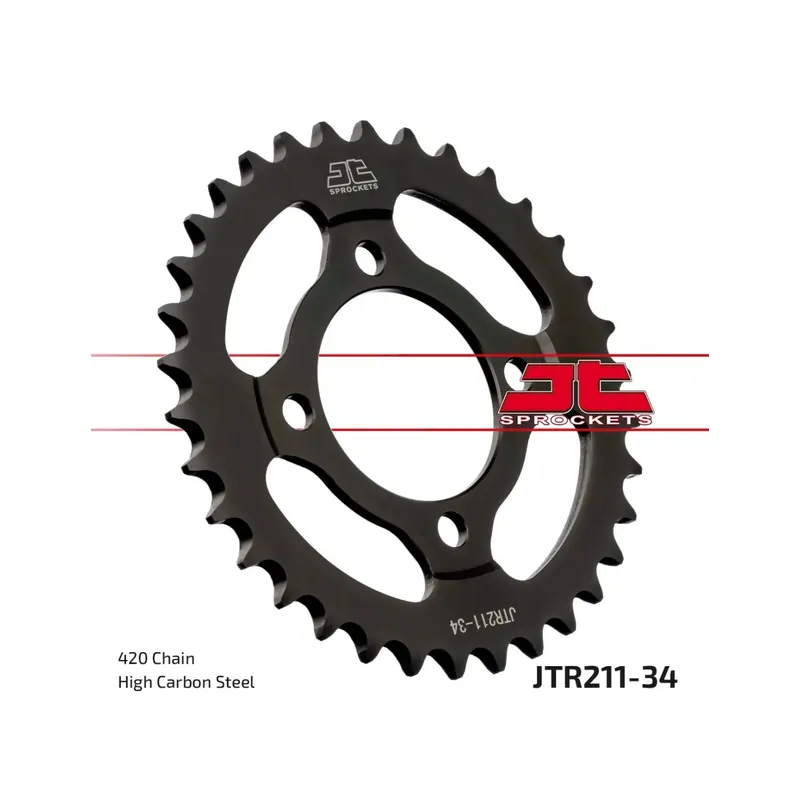 Corona moto JT Sprockets de acero de 34 dientes JTR211.34