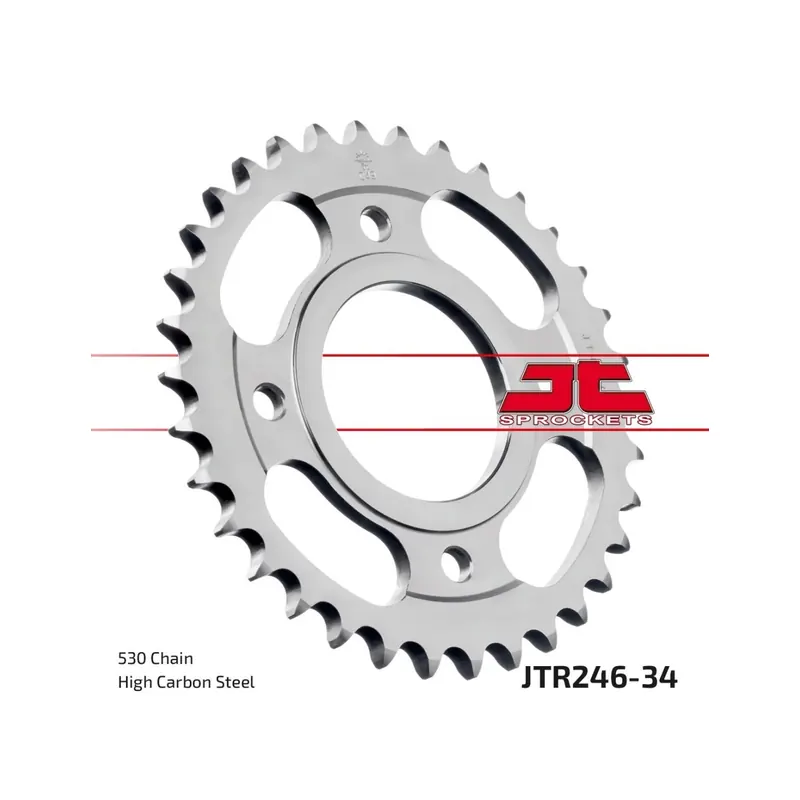 Corona moto JT Sprockets de acero de 34 dientes JTR246.34